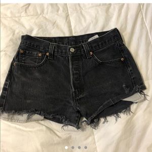 black distressed jean shorts